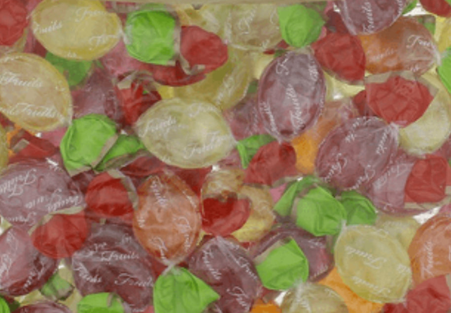 Bonbons emballés aux fruits 100g