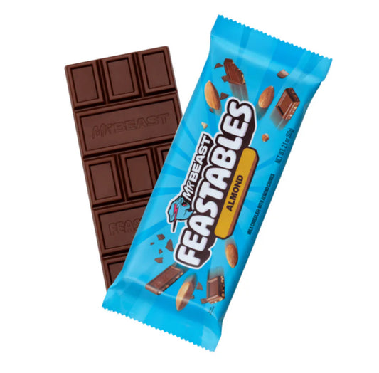 Mr Beast Feastable - Tablette de chocolat Lait & Amandes 60g
